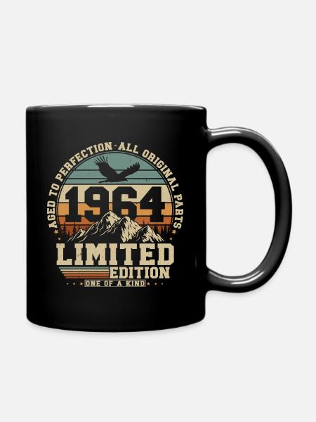 1964 Jahrgang geboren Vintage Geburtstag Geschenk - Tasse einfarbig - Schwarz
