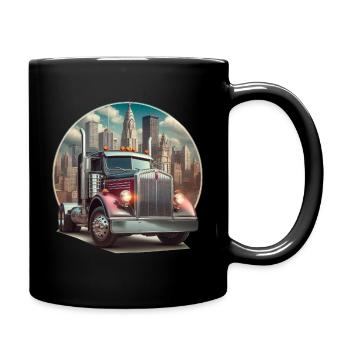 American Truck 18 Wheller Camion Gros Camion Camionnage - Mug uni - noir - Droite