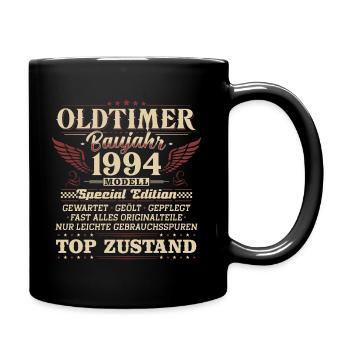 Oldtimer Baujahr 1994 Jahrgang Geburtstag Geschenk - Tasse einfarbig - Schwarz - Rechts