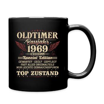Oldtimer Baujahr 1969 Jahrgang Geburtstag Geschenk - Tasse einfarbig - Schwarz - Rechts