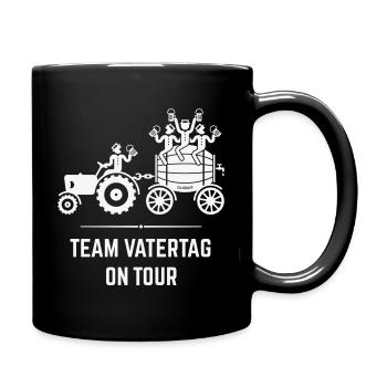 Team Vatertag On Tour (Trecker / Bierfass / White) - Tasse einfarbig - Schwarz - Rechts
