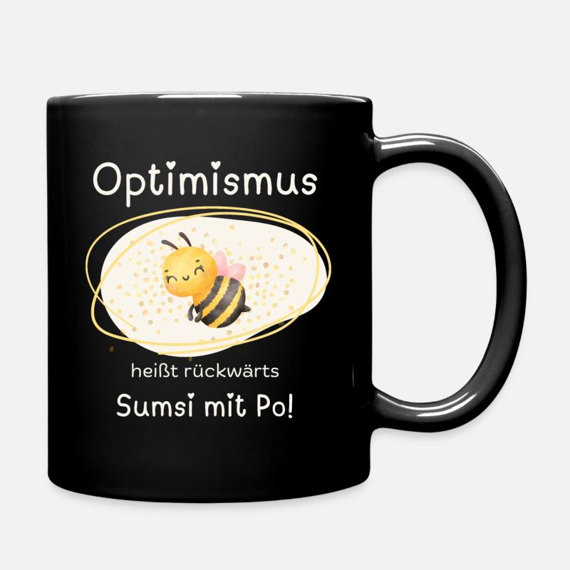 L’optimisme signifie à l’envers Sumsi avec un dicton de fesses - Mug uni - noir