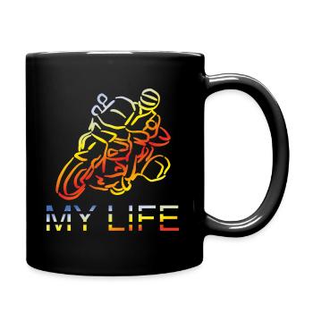Motorcycling is your life - Full Colour Mug - black - Right