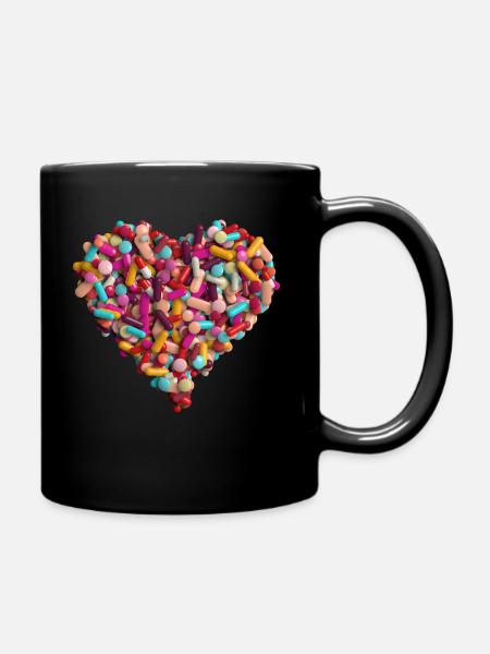 Pillen - Tasse einfarbig - Schwarz