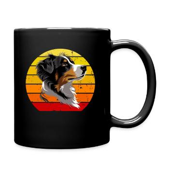 Berger Australien Aussi Couleur Coucher de soleil Vintage - Mug uni - noir - Droite