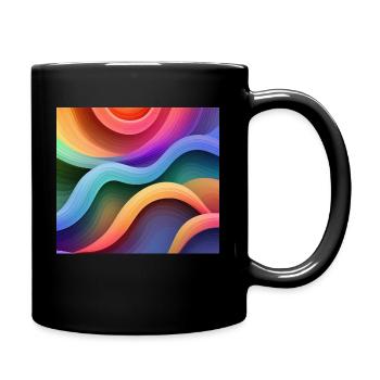 couleurs en vague - Mug uni - noir - Droite