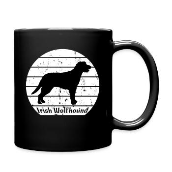 Irish Wolfhound retro Vintage - Full Colour Mug - black - Right