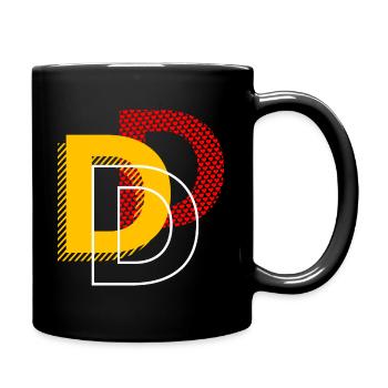 Buchstabe D Typo Geschenke - Tasse einfarbig - Schwarz - Rechts