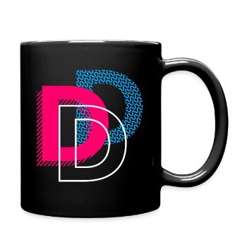 Lettre initiale D - Mug uni - noir - Droite