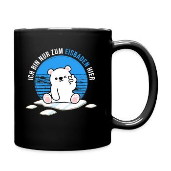 Baths Winter Baths Polar Bear Bathing - Full Colour Mug - black - Right