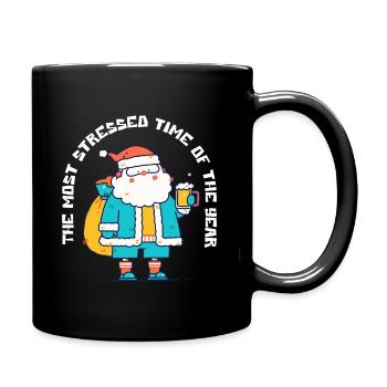 Santa Chill Santa Claus Stress Bier - Tasse einfarbig - Schwarz - Rechts