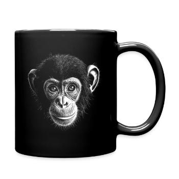 Chimpanzee Portrait Wildlife Wildlife Jungle - Full Colour Mug - black - Right