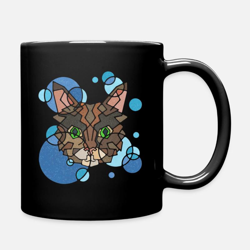 Cat Geometry - Full Colour Mug - black