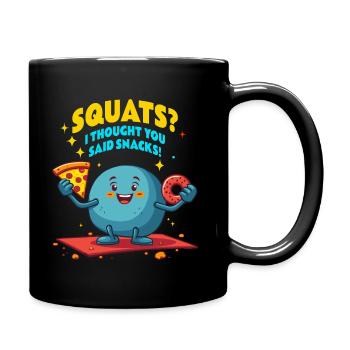 Conception amusante de squats et de collations - Mug uni - noir - Droite