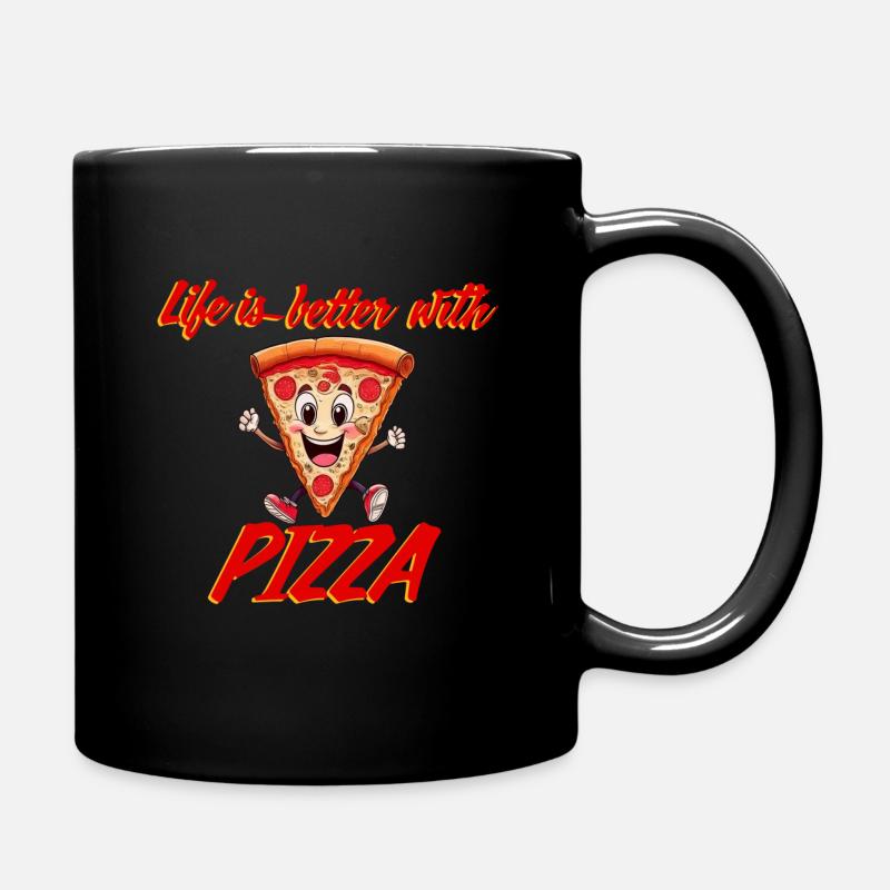 Pizza, Ich Liebe Pizza - Tasse einfarbig - Schwarz