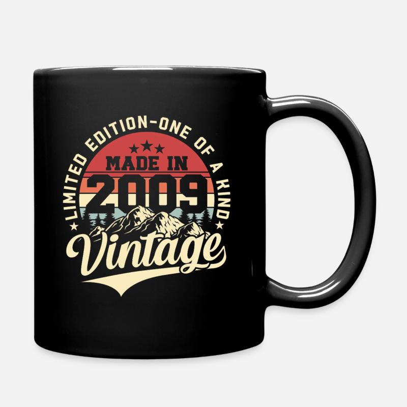 2009 Vintage Jahrgang Retro Geburtstag Geschenk - Tasse einfarbig - Schwarz