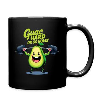 Avocado Fitness – Guac Hard Style - Tasse einfarbig - Schwarz - Rechts