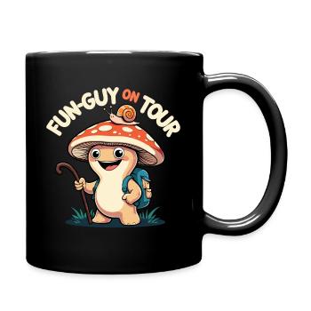Fun-Guy on Tour - Pilz on the road - Full Colour Mug - black - Right