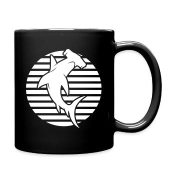 Hammerhead Shark, Diving - Full Colour Mug - black - Right