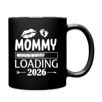 Mommy Loading 2026 Pregnancy - Full Colour Mug - black - Right