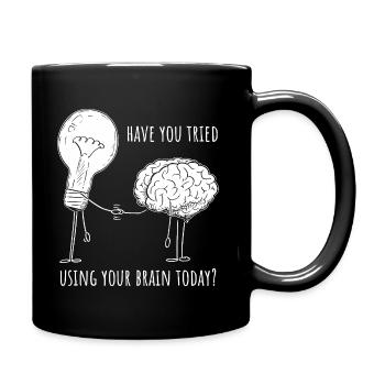 Funny Brain Design – Pensez-y ! - Mug uni - noir - Droite