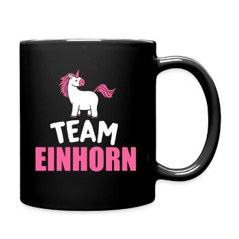 Team Einhorn JGA Junggessellenabschied - Tasse einfarbig - Schwarz - Rechts