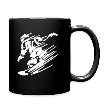 Snowboarding snowboard gift - Tasse einfarbig - Schwarz - Rechts
