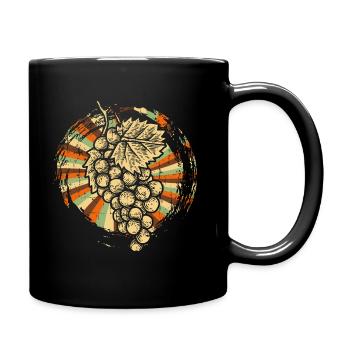 Raisins vignerons - Mug uni - noir - Droite