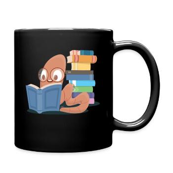 Buch Bücher Lesen Leser Bücherwurm - Tasse einfarbig - Schwarz - Rechts