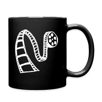 Filmrolle Kameramann Geschenkidee - Tasse einfarbig - Schwarz - Rechts