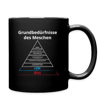 Besoins fondamentaux de l’homme: Wifi et batterie ! - Mug uni - noir - Droite