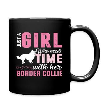 Border Collie - Tasse einfarbig - Schwarz - Rechts