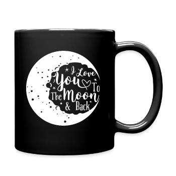 I love you to the moon and back Valentine's Day Gesch - Full Colour Mug - black - Right