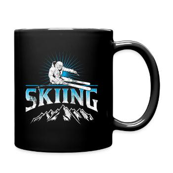 Ski Skier Skiing Winter Sport Funny Gift Idea - Full Colour Mug - black - Right