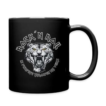 Rock 'n' Roll is pumping through my veins gift - Full Colour Mug - black - Right