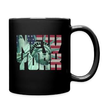New York Statue de la Liberté Liberty USA flag flag - Mug uni - noir - Droite