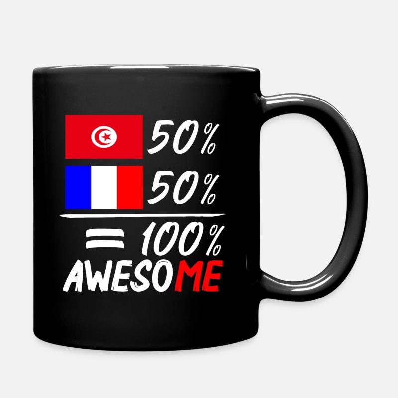Moitié Français / Moitié Tunisien - Mug uni - noir