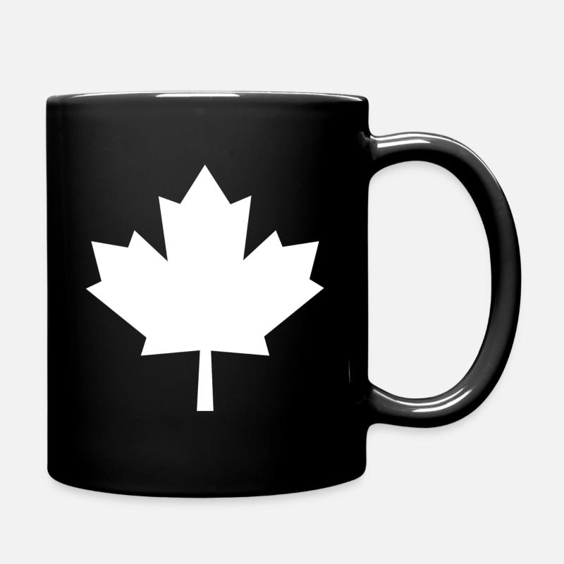 Ahornblatt - Tasse einfarbig - Schwarz