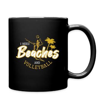 Beach-Volleyball - Tasse einfarbig - Schwarz - Rechts
