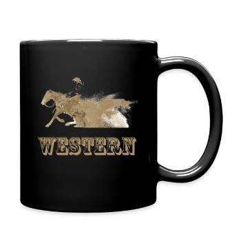 western riding horse rider - Full Colour Mug - black - Right