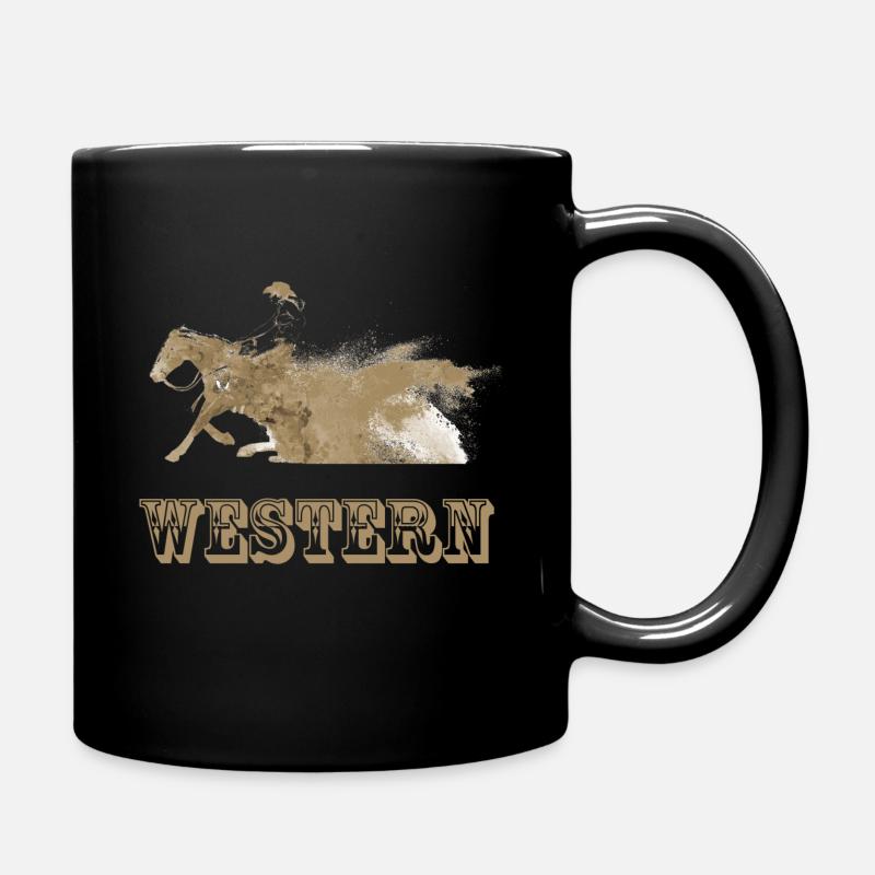 western reiten pferde reiter - Tasse einfarbig - Schwarz