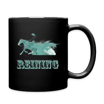 reining western riding - Mug uni - noir - Droite