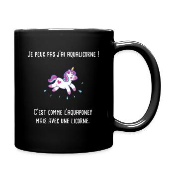 licorne humoristique - Mug uni - noir - Droite