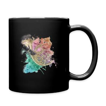 Horn - Tasse einfarbig - Schwarz - Rechts