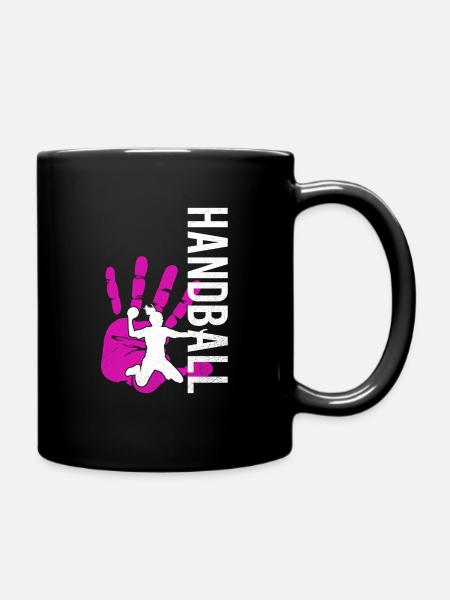 frauen handball handballerin - Tasse einfarbig - Schwarz