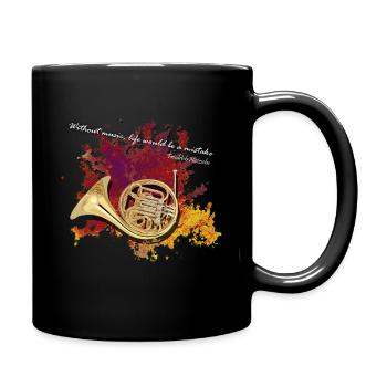 Waldhorn - Tasse einfarbig - Schwarz - Rechts