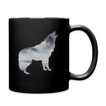 Wolf nature - Full Colour Mug - black - Right