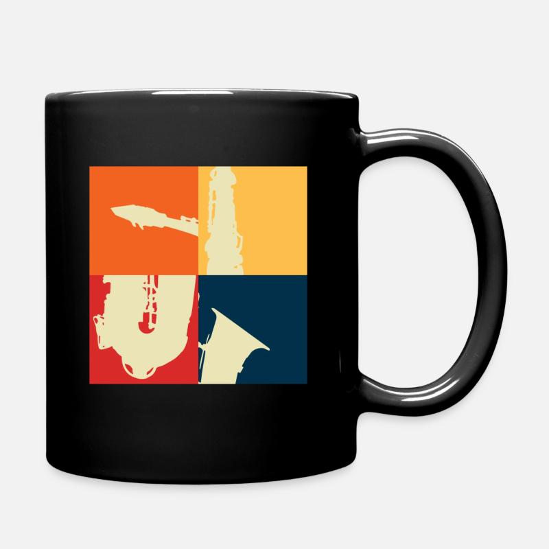 Saxophon - Tasse einfarbig - Schwarz