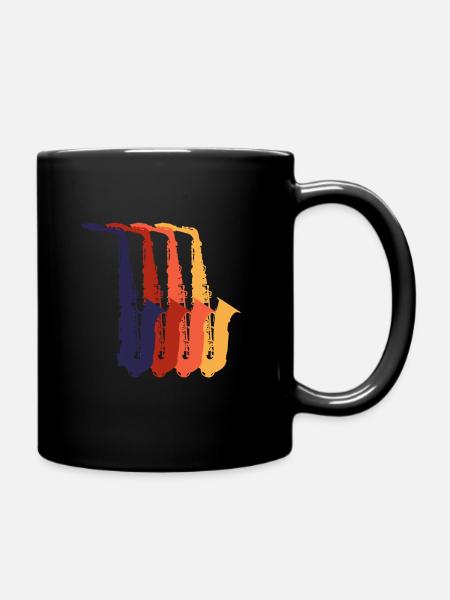 saxophone - Full Colour Mug - black