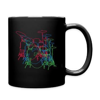 Trommel - Tasse einfarbig - Schwarz - Rechts